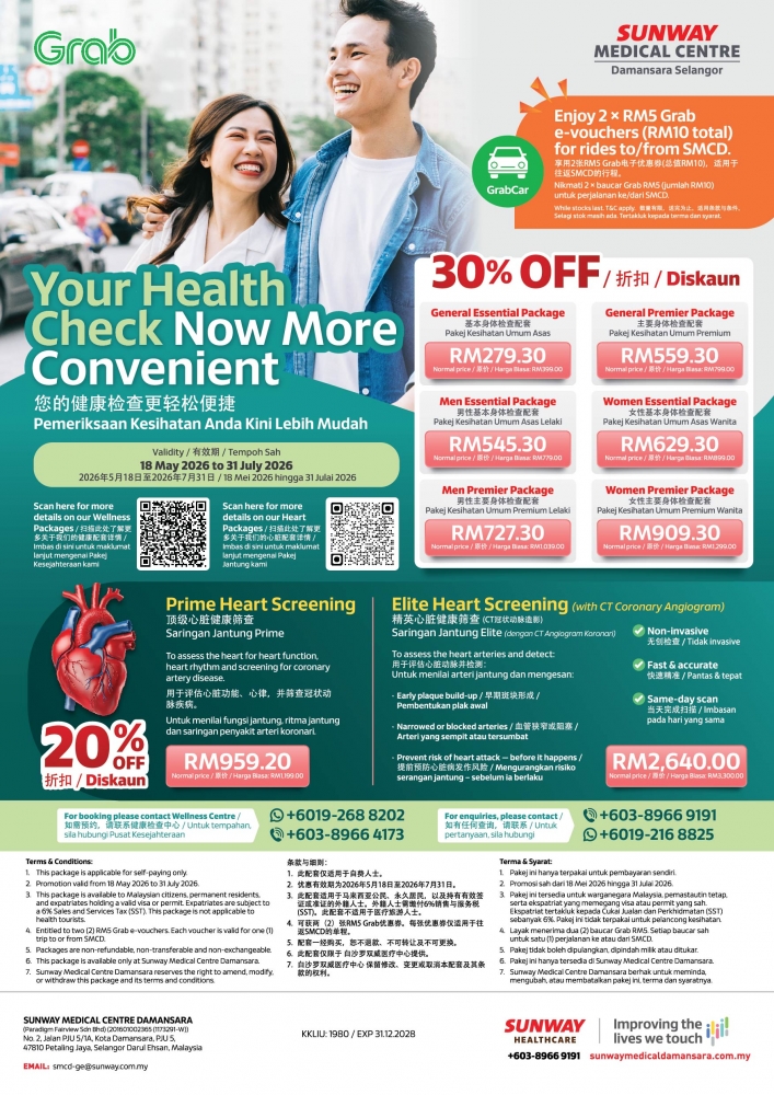 Grab x Heart and Health Screening Packages
